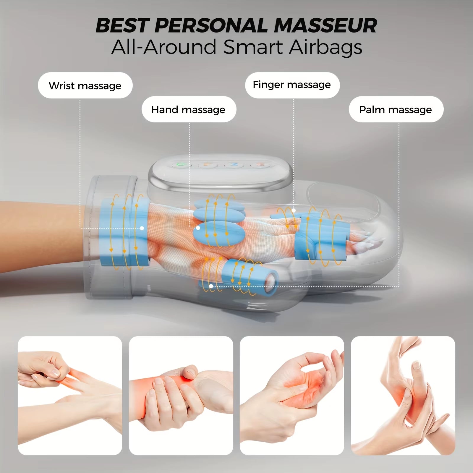 Electric Hand Massager, Cordless Heating and Compression of Arthritis Carpal Tunnel, Relieves Hand Fatigue, Holiday Gift for Wom